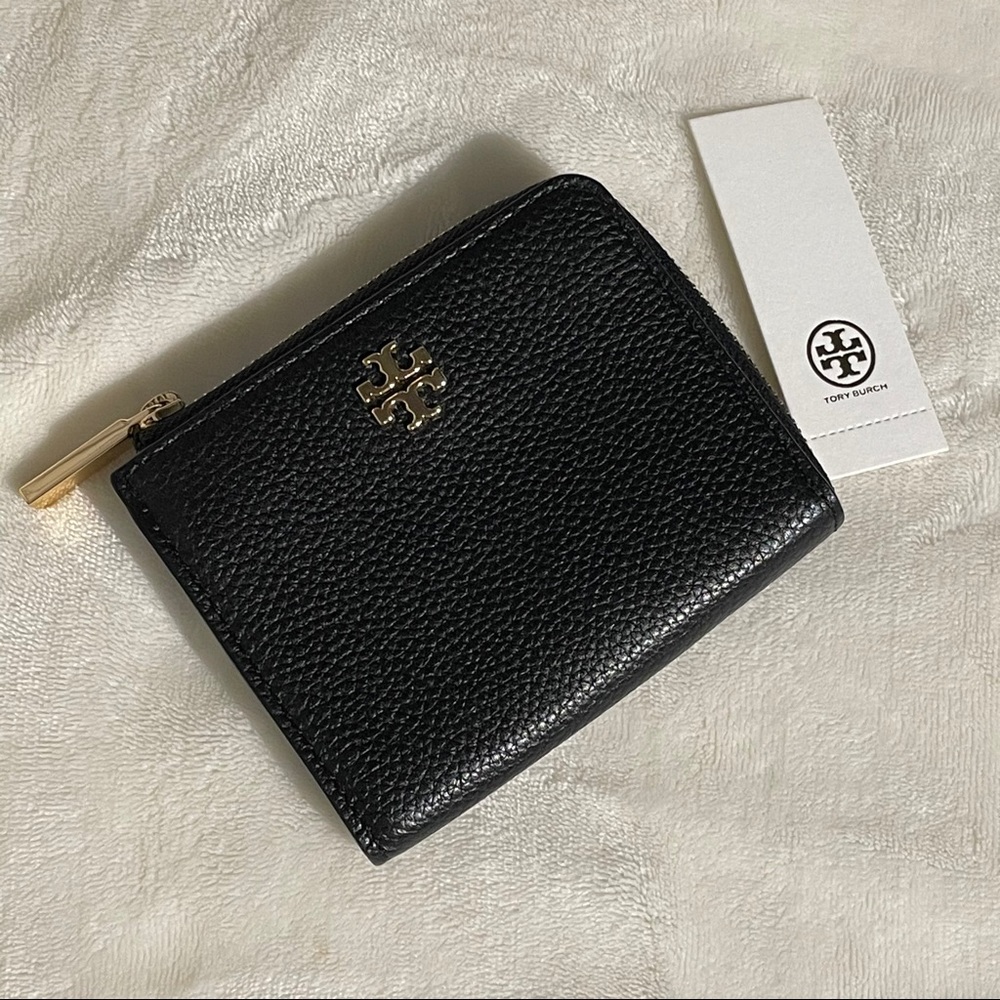NWT Tory Burch Carter Wallet Coin Black Leather - Picture 2 of 7